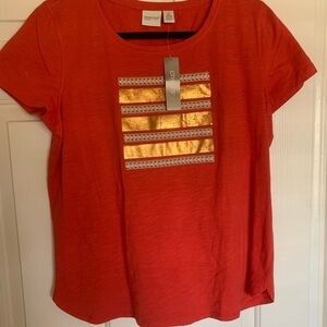 NWT Chicos orange workout top 2 (12-14)